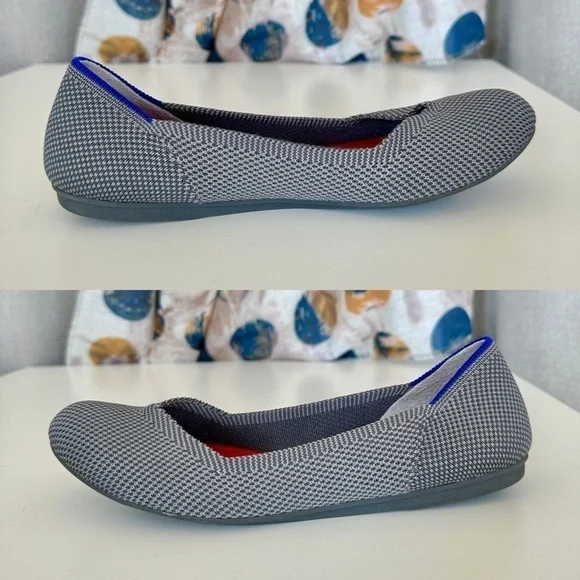 Rothy's 220 mm Birdseye Gray Rubber Round Toe Flats Size 6 - Picture 8 of 11